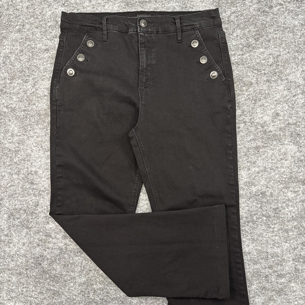 Curve Appeal boot flare jeans women's 14/32 black buttons casual novelty sailor